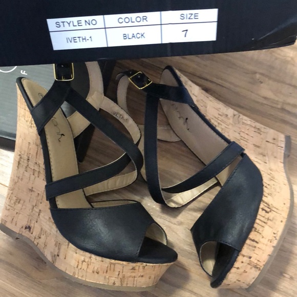 High black cork wedge - Picture 4 of 4